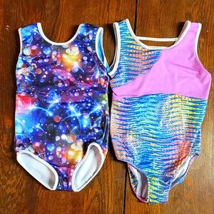 Girls Sparkle Gymnastics Leotards / 2 pack / Size 6